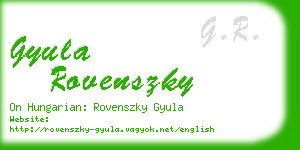 gyula rovenszky business card